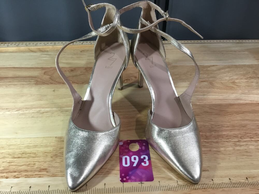 27 Edit Naturalizer Abilyn Pump Womens Silver Leather Ankle Strap Stiletto Heels